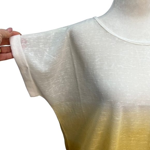 NWT😍SOYA Concept White Yellow Ombre Short Sleeve T-Shirt Size L - Picture 5 of 10